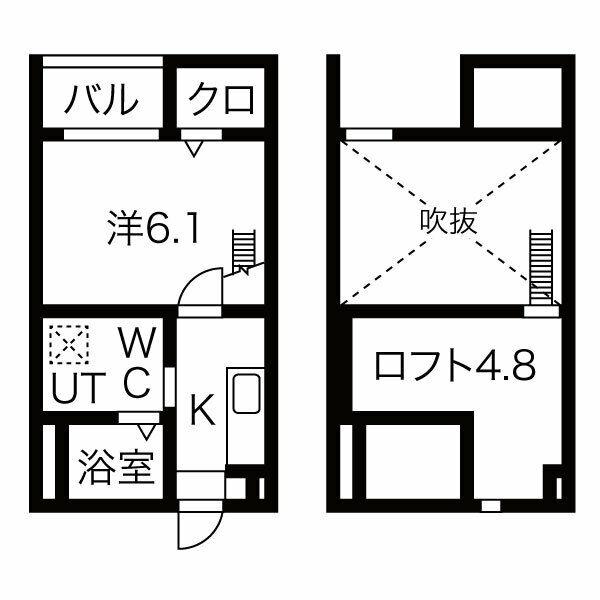 アラブランシュ中村 (1K/2階)の間取り写真