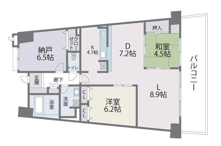 アイランドシティインフィニガーデン ノース棟(2SLDK/8階)の間取り写真