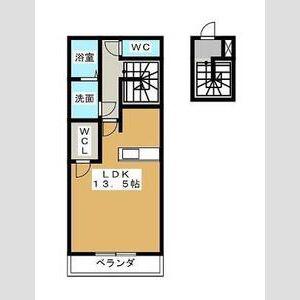BLUE ROSE(ワンルーム/2階)の間取り写真