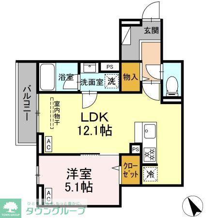 セレスティア桜上水(1LDK/3階)の間取り写真
