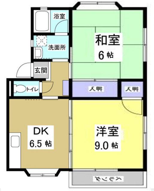EXCEL.JOY・B(2DK/1階)の間取り写真
