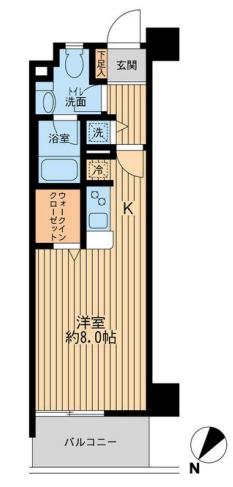 日本橋ファーストレジデンス(1K/6階)の間取り写真