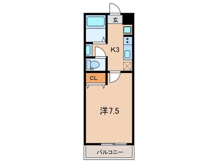 日吉A-V(1K/3階)の間取り写真