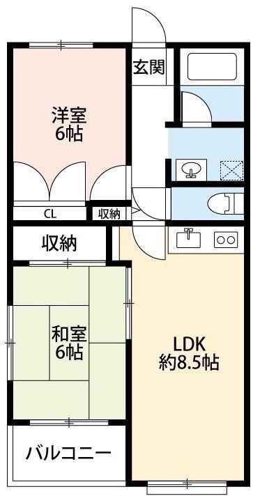 メゾンカスタム(3DK/3階)の間取り写真