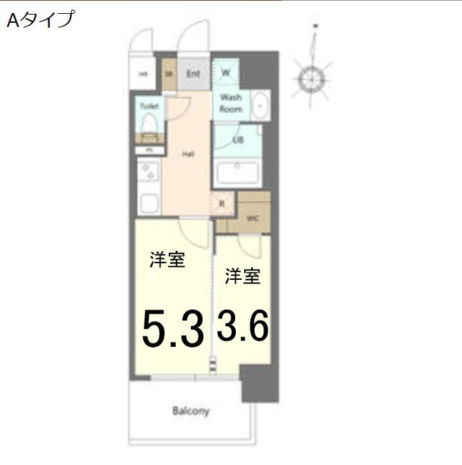 S-RESIDENCE烏森AUREATE(2K/10階)の間取り写真