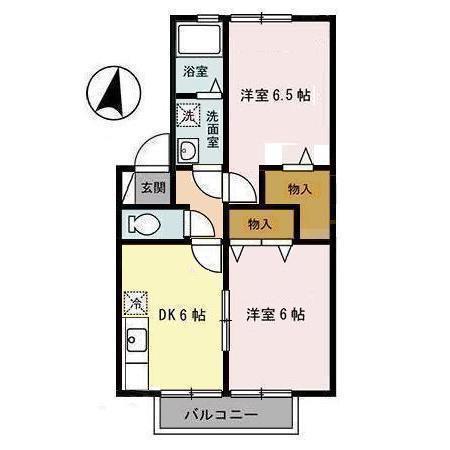 セジュール類家B(2DK/2階)の間取り写真