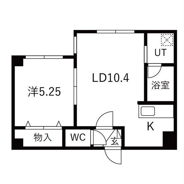 ラ・ベル・ポール(1LDK/2階)の間取り写真
