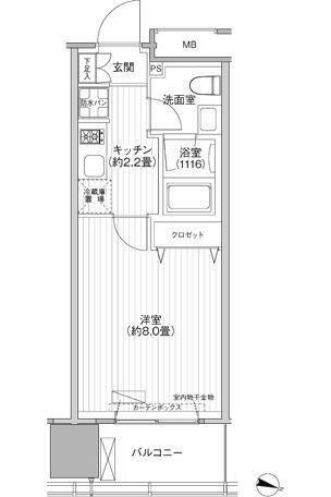 桜ヒルズ九段北(1K/5階)の間取り写真