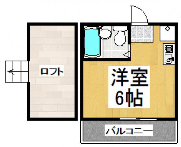 ロアールボネA(ワンルーム/1階)の間取り写真