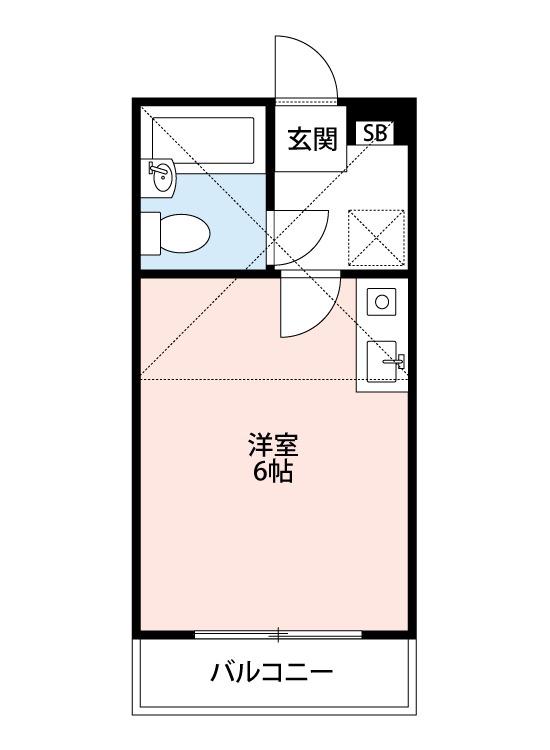 アクール鶴瀬(ワンルーム/1階)の間取り写真