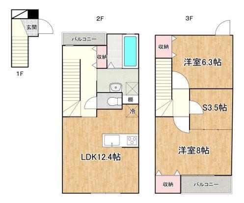 LUMINOUS A棟(2SLDK/1階)の間取り写真