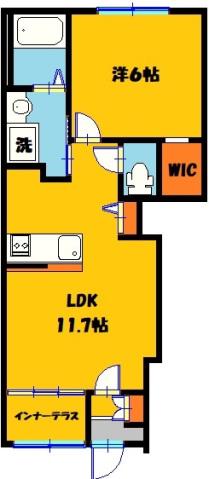 ラヴィアンローズ(1LDK/1階)の間取り写真