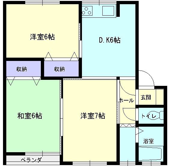 シャインハイム(3K/2階)の間取り写真