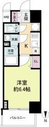 ARTIZA淡路(1K/14階)の間取り写真