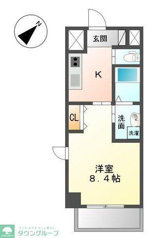 ブルーシャトー(1K/7階)の間取り写真