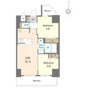 S-RESIDENCE高岳ARDENT(2LDK/11階)の間取り写真