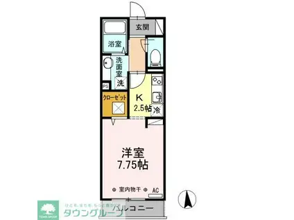 エル・フラワー(1K/1階)の間取り写真