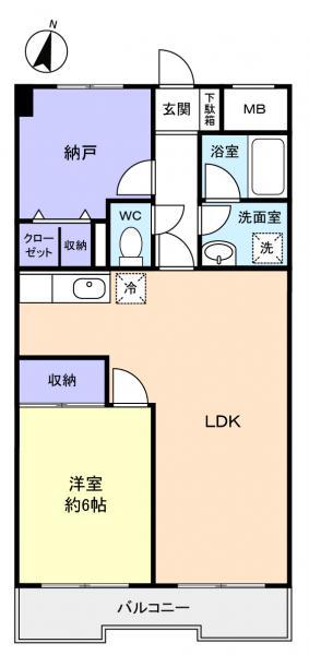 ドエル習志野台(1SLDK/3階)の間取り写真