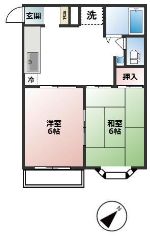 エステートわらび(2DK/2階)の間取り写真