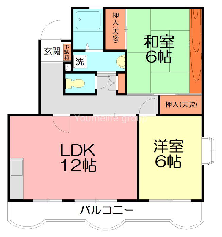 グリーンシティ(3DK/2階)の間取り写真