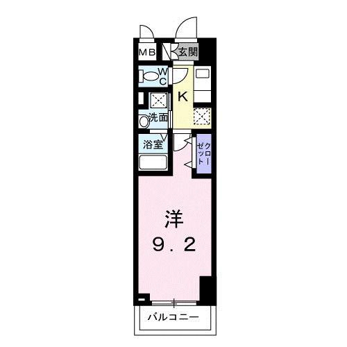スアヴィス平塚八千代(1K/6階)の間取り写真