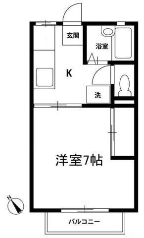 ルーメン(1K/2階)の間取り写真