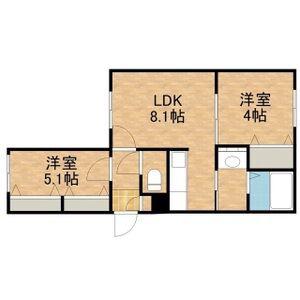 BACHICOI2(2LDK/1階)の間取り写真