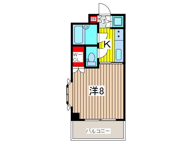 戸田公園ステイタス(1K/4階)の間取り写真