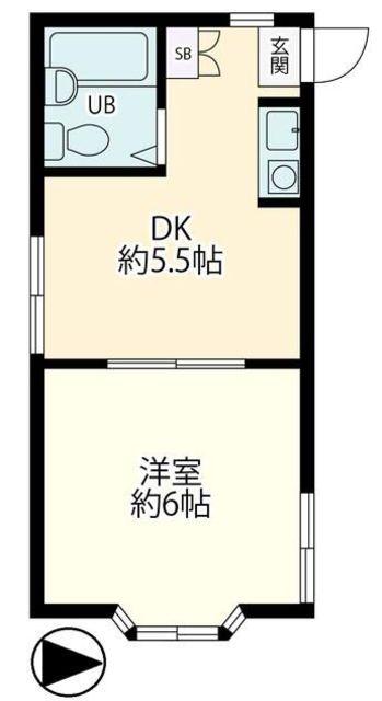 ビレッヂマウンテン東長崎(1DK/1階)の間取り写真