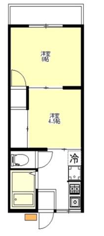 辰巳マンション(2K/1階)の間取り写真