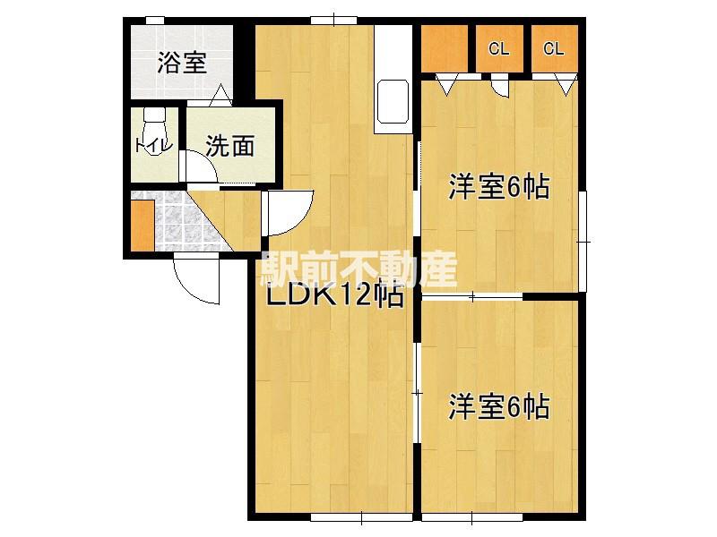 コリーヌ横浜(2LDK/1階)の間取り写真