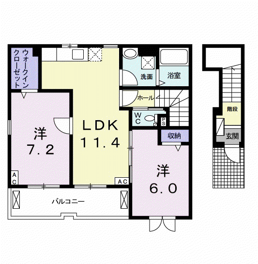 ファーストウインズII(2LDK/2階)の間取り写真