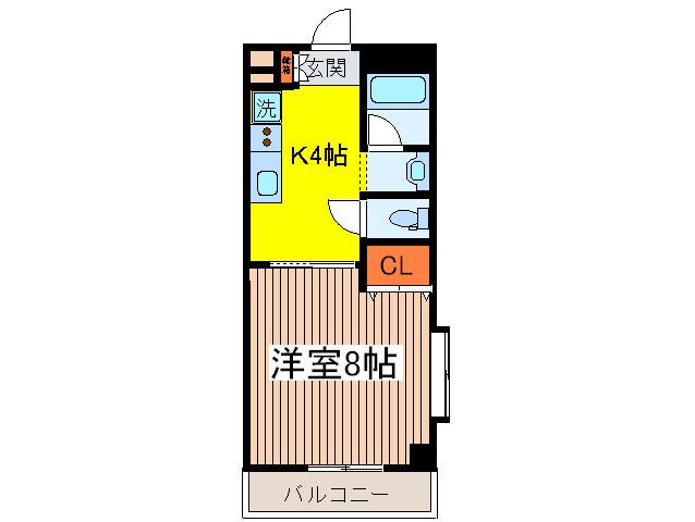 みのわハイツ(1K/3階)の間取り写真