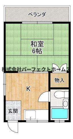 養父丘1丁目アパート(2K/2階)の間取り写真