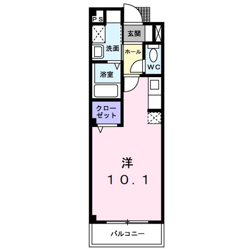 ヴィオラG(ワンルーム/1階)の間取り写真