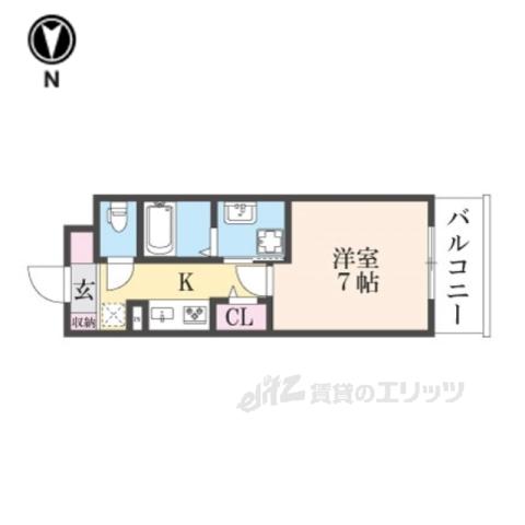 BERG FUJINOMORI(1K/3階)の間取り写真