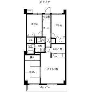 グランハート(3LDK/3階)の間取り写真