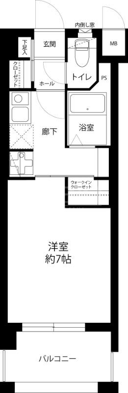 エシッド天神南(1K/7階)の間取り写真