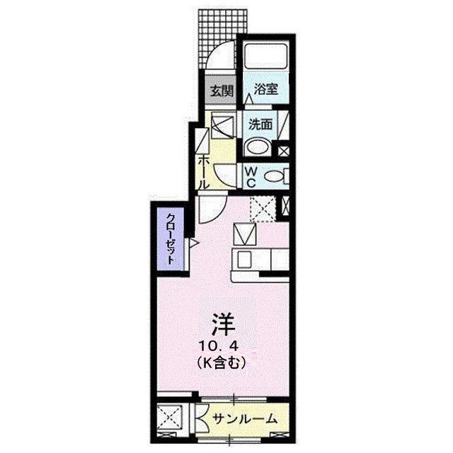 グッドラック(ワンルーム/1階)の間取り写真
