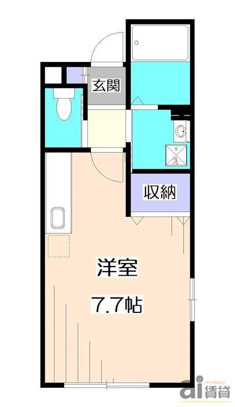 クレアージュ航空公園(ワンルーム/1階)の間取り写真
