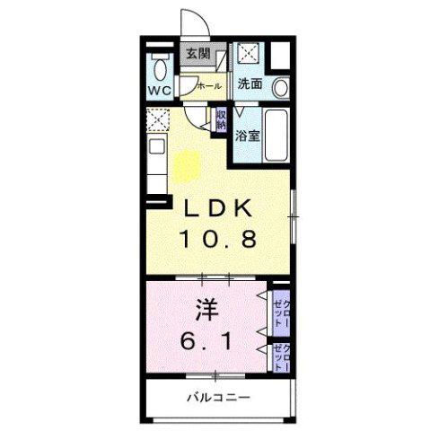 ハレプア(1LDK/3階)の間取り写真