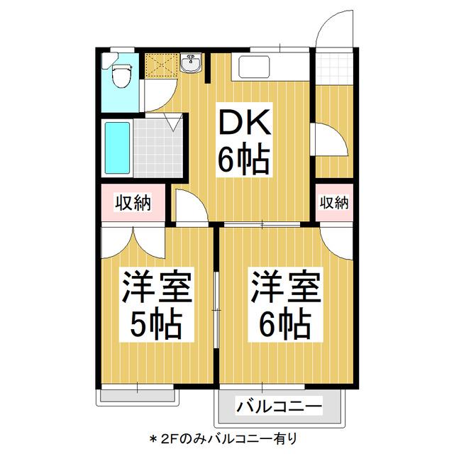 フォーブルミサワ(2DK/1階)の間取り写真