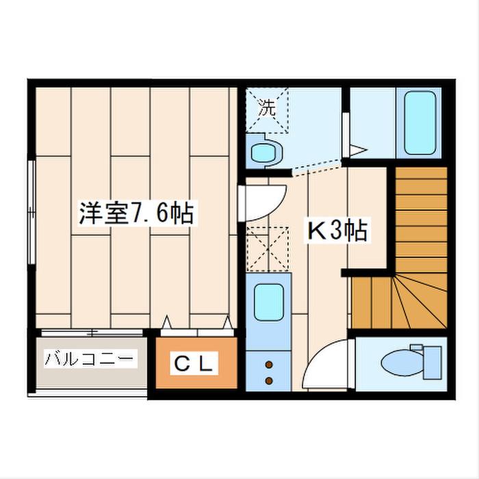 シャテロ生麦(1K/3階)の間取り写真