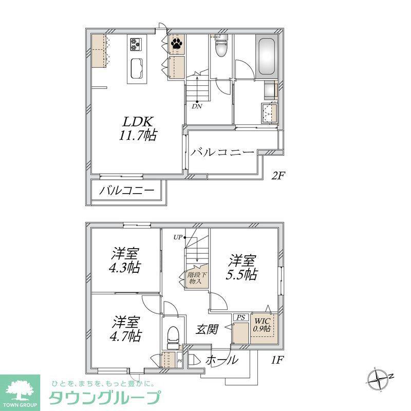 WITH(3LDK/1階)の間取り写真
