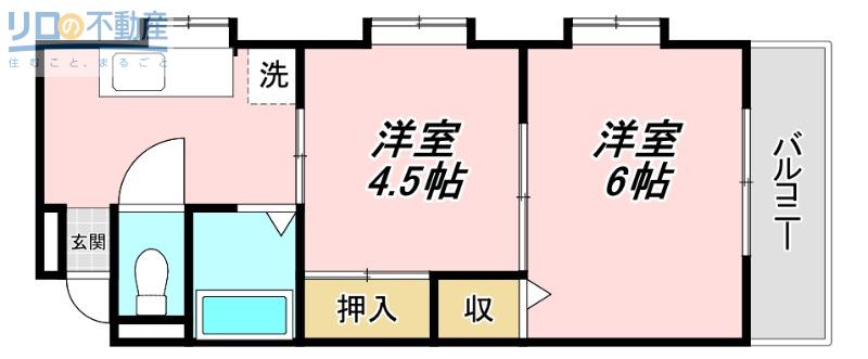 サンパレス21新伊丹(2K/2階)の間取り写真