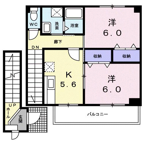 サンセールYS(2K/2階)の間取り写真
