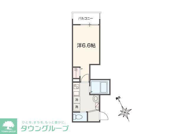 MELLAS鳩ヶ谷(1K/3階)の間取り写真