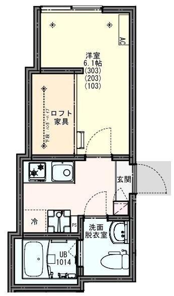 KLEIS八王子3(1K/3階)の間取り写真