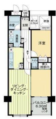 ライオンズガーデン西葛西(2LDK/7階)の間取り写真
