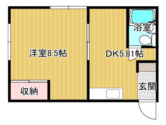 光ハイツ(1DK/1階)の間取り写真
